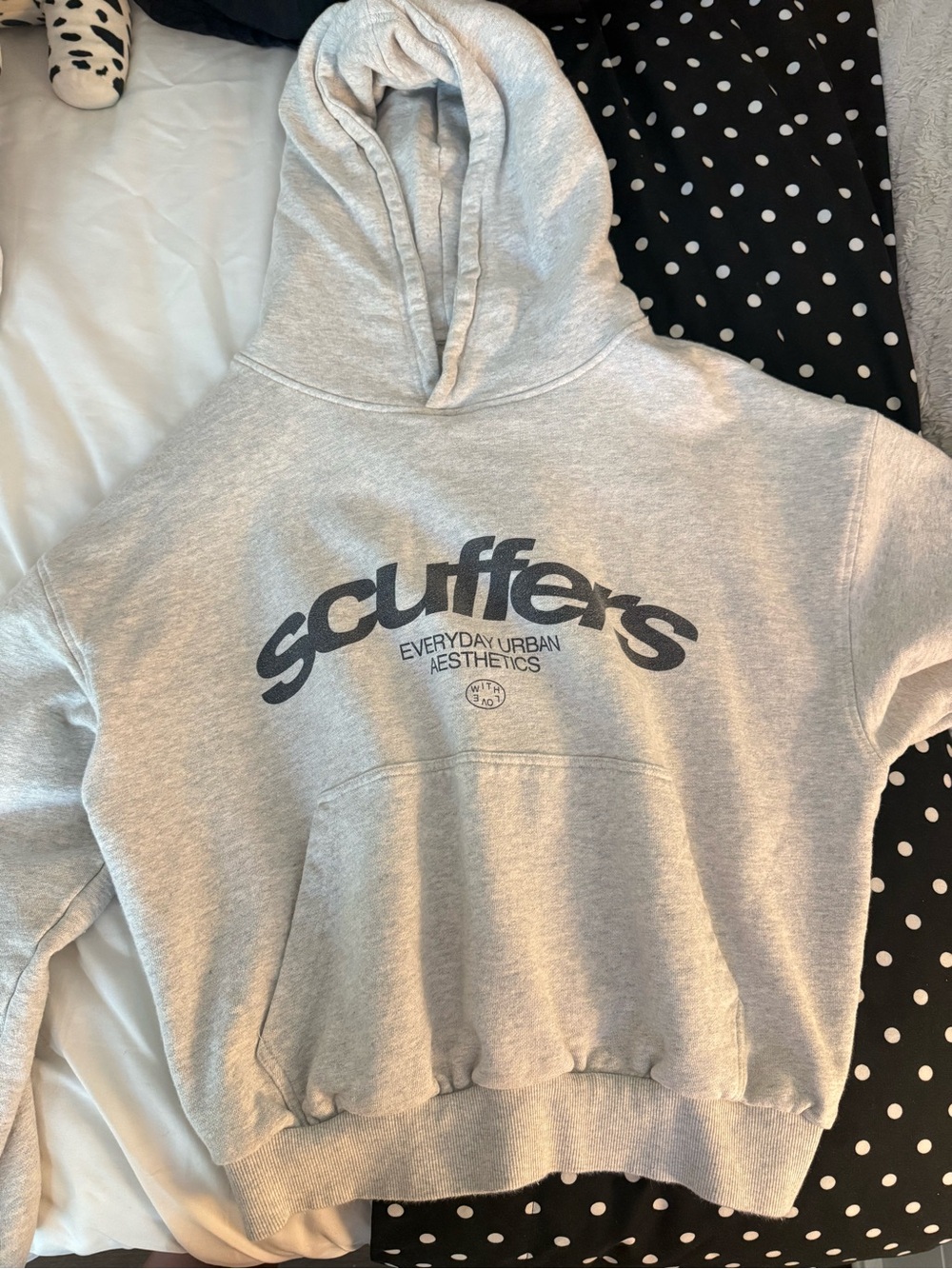 SCUFFERS- Gray Logo Hoodie - Everyday Urban Aesthetics